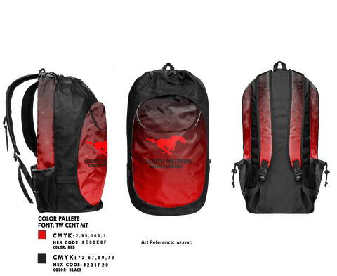 Gear Bag, South Western Senior High School Cross Country, Cross Country, Teamtime, Team time, sublimation, custom sports apparel, team uniforms, spirit wear, spiritwear, sports uniforms, custom shirts, team store, custom team store, fundraiser sports, apparel fundraiser