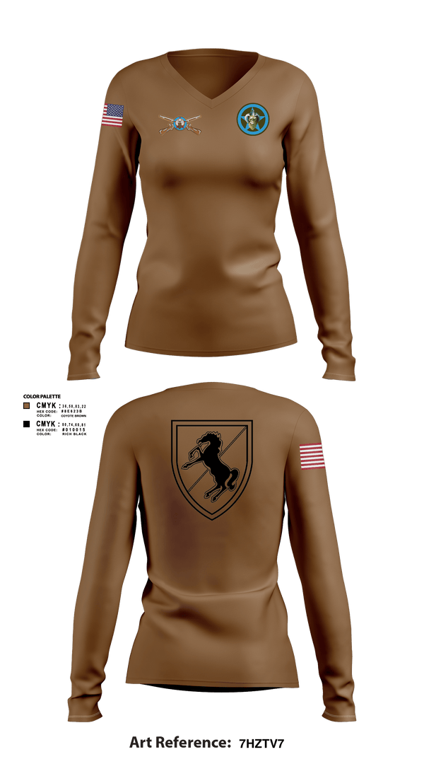 Womens Long Sleeve Vneck Shirt, Bandit Troop, Army, Teamtime, Team time, sublimation, custom sports apparel, team uniforms, spirit wear, spiritwear, sports uniforms, custom shirts, team store, custom team store, fundraiser sports, apparel fundraiser
