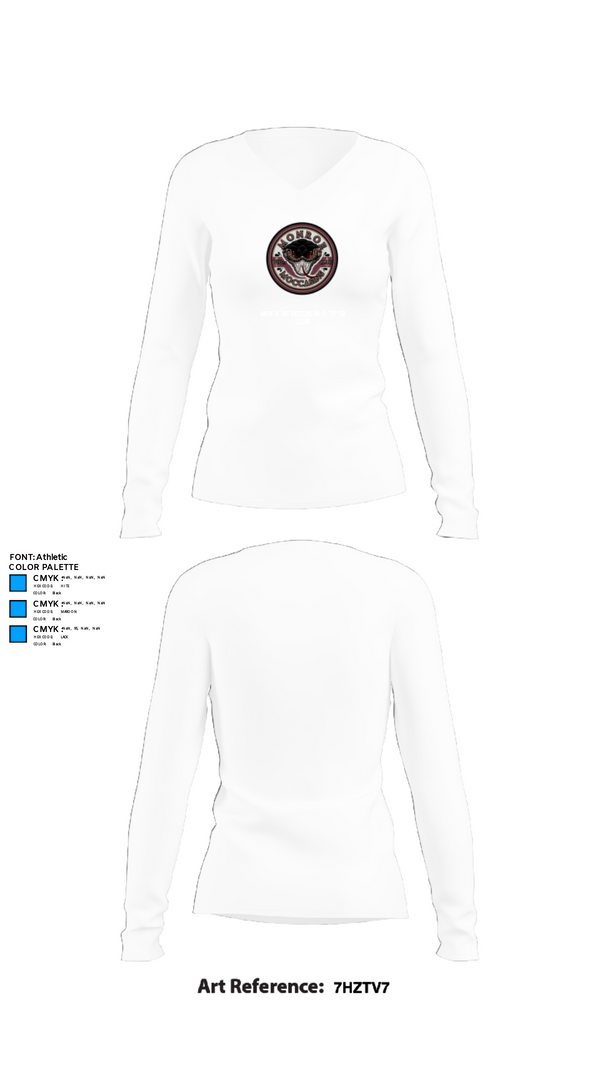Womens Long Sleeve Vneck Shirt, Monroe Moccasins VIPer CLUB, , Teamtime, Team time, sublimation, custom sports apparel, team uniforms, spirit wear, spiritwear, sports uniforms, custom shirts, team store, custom team store, fundraiser sports, apparel fundraiser