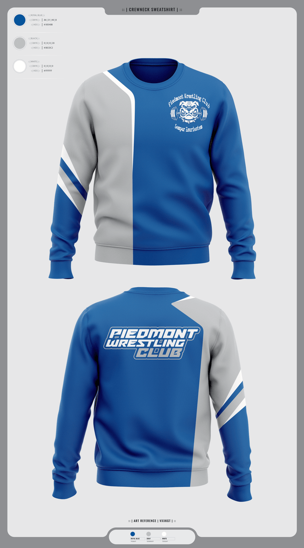 Crew Neck Sweatshirt, Piedmont Youth Wrestling, Wrestling, Teamtime, Team time, sublimation, custom sports apparel, team uniforms, spirit wear, spiritwear, sports uniforms, custom shirts, team store, custom team store, fundraiser sports, apparel fundraiser