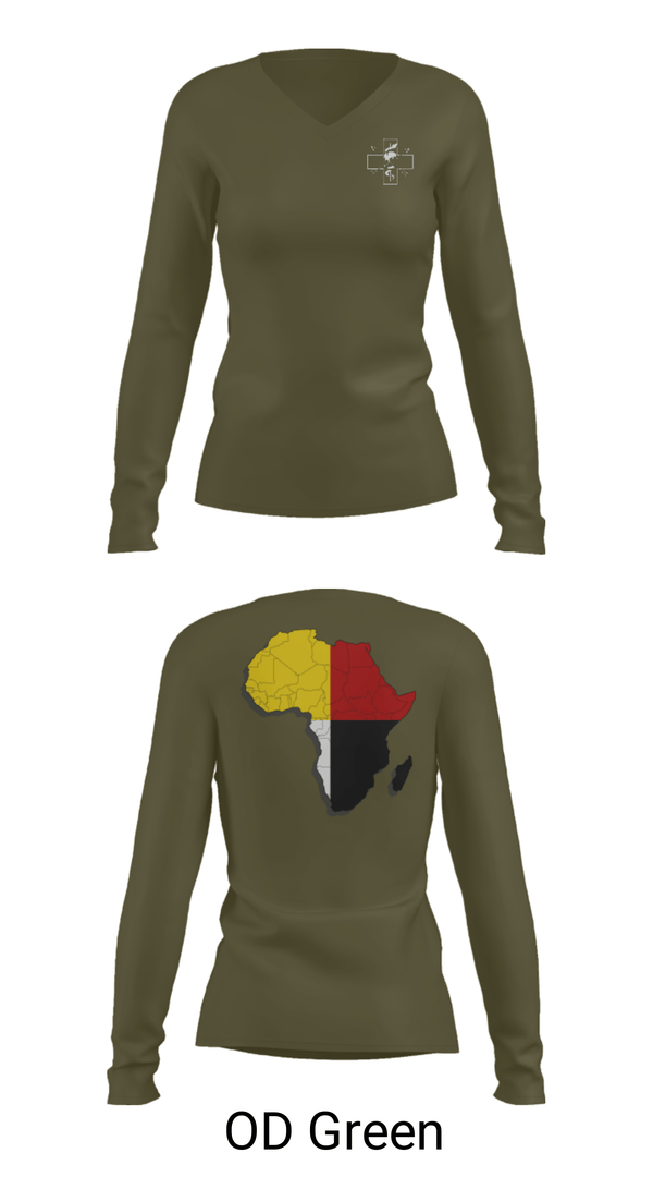 Women's Long Sleeve Vneck Shirt, Med shed, Army, Teamtime, Team time, sublimation, custom sports apparel, team uniforms, spirit wear, spiritwear, sports uniforms, custom shirts, team store, custom team store, fundraiser sports, apparel fundraiser