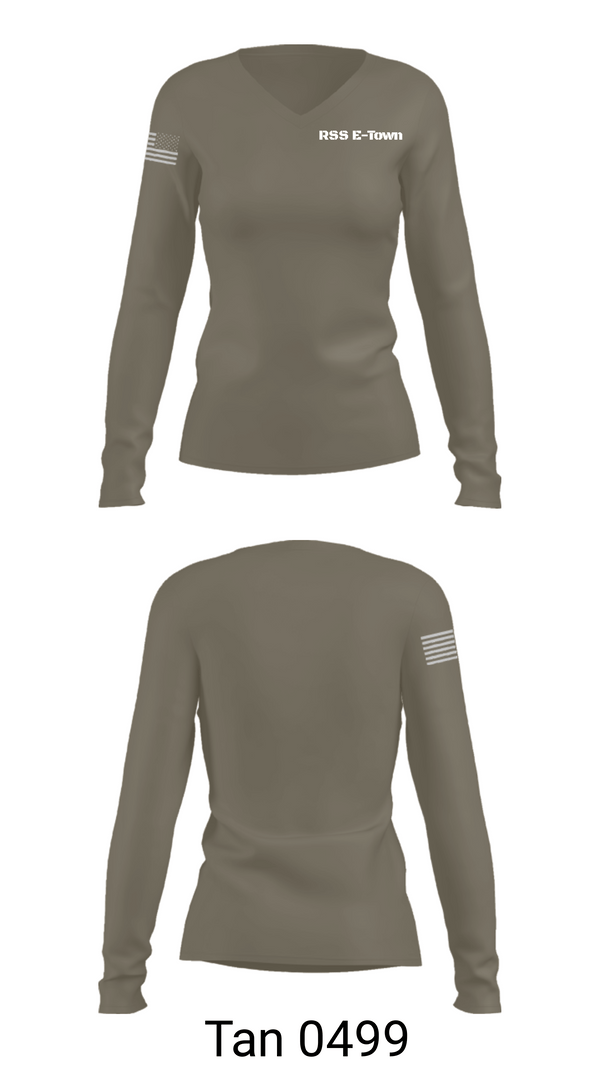 Womens Long Sleeve Vneck Shirt, RSS E-Town, Marines, Teamtime, Team time, sublimation, custom sports apparel, team uniforms, spirit wear, spiritwear, sports uniforms, custom shirts, team store, custom team store, fundraiser sports, apparel fundraiser