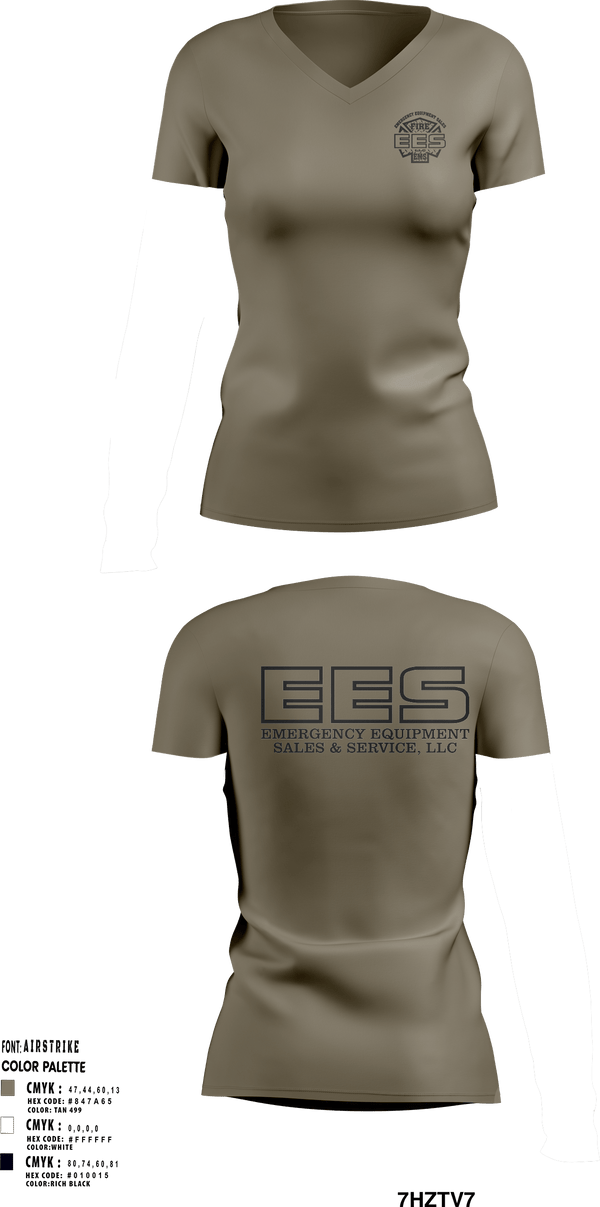 Women's Short Sleeve Vneck Shirt, Emergency Equipment Sales & Service, , Teamtime, Team time, sublimation, custom sports apparel, team uniforms, spirit wear, spiritwear, sports uniforms, custom shirts, team store, custom team store, fundraiser sports, apparel fundraiser