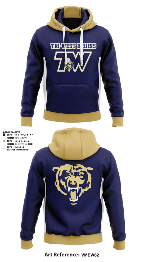 Hoodie, TRI-WEST BRUINS, Football, Teamtime, Team time, sublimation, custom sports apparel, team uniforms, spirit wear, spiritwear, sports uniforms, custom shirts, team store, custom team store, fundraiser sports, apparel fundraiser