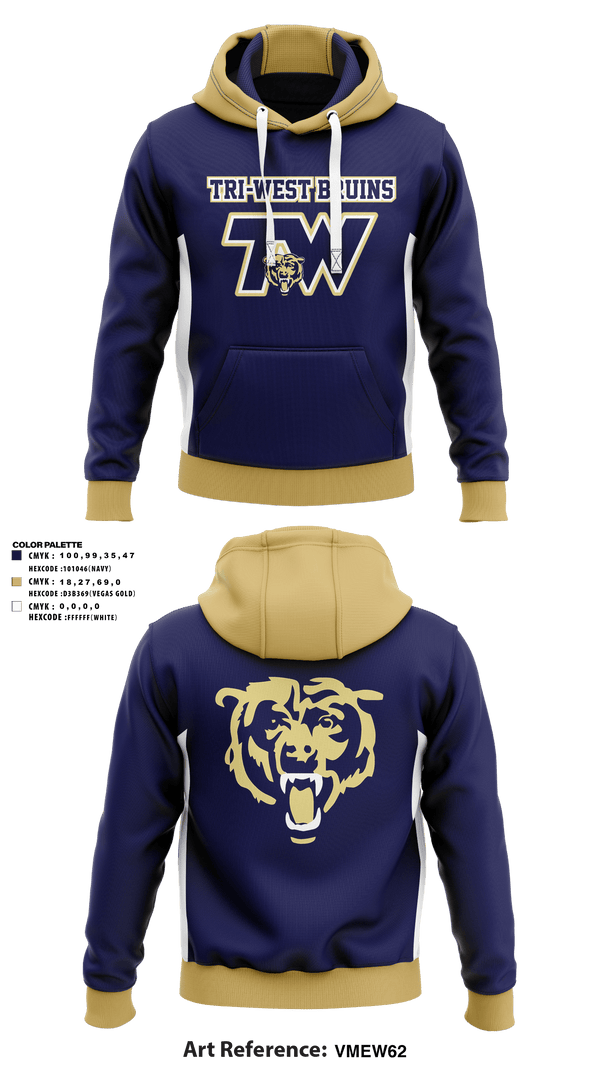 Hoodie, TRI-WEST BRUINS, Football, Teamtime, Team time, sublimation, custom sports apparel, team uniforms, spirit wear, spiritwear, sports uniforms, custom shirts, team store, custom team store, fundraiser sports, apparel fundraiser