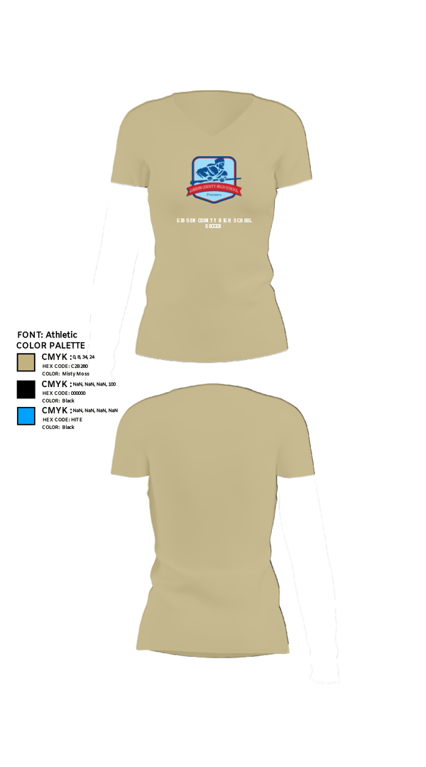 Womens Short Sleeve Vneck Shirt, Gibson County High School Soccer, Women's Soccer, Teamtime, Team time, sublimation, custom sports apparel, team uniforms, spirit wear, spiritwear, sports uniforms, custom shirts, team store, custom team store, fundraiser sports, apparel fundraiser