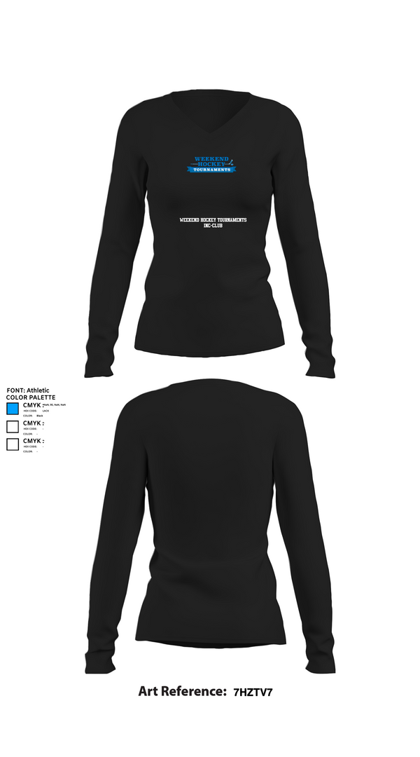 Womens Long Sleeve Vneck Shirt, Weekend Hockey Tournaments Inc-club, Ice Hockey, Teamtime, Team time, sublimation, custom sports apparel, team uniforms, spirit wear, spiritwear, sports uniforms, custom shirts, team store, custom team store, fundraiser sports, apparel fundraiser