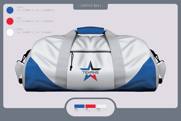 Duffle Bag, Georgetown Texans, , Teamtime, Team time, sublimation, custom sports apparel, team uniforms, spirit wear, spiritwear, sports uniforms, custom shirts, team store, custom team store, fundraiser sports, apparel fundraiser