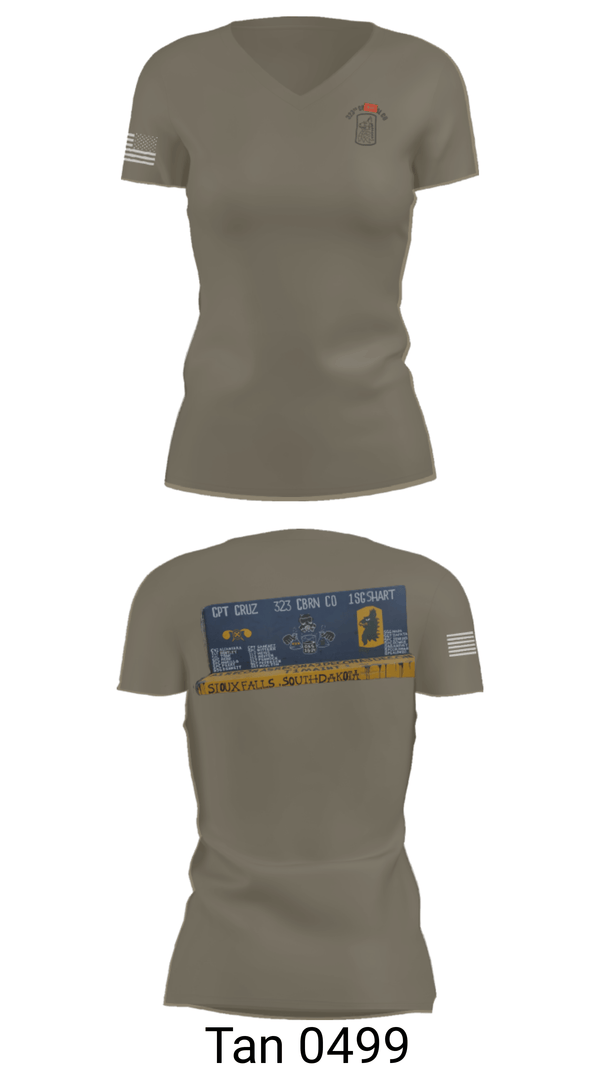 Women's Short Sleeve Vneck Shirt, 323 chem maint, Army, Teamtime, Team time, sublimation, custom sports apparel, team uniforms, spirit wear, spiritwear, sports uniforms, custom shirts, team store, custom team store, fundraiser sports, apparel fundraiser