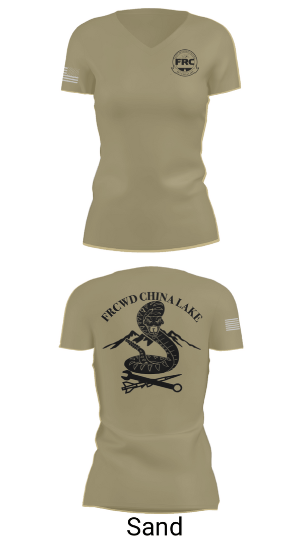 Women's Short Sleeve Vneck Shirt, FRCW Det China Lake, Navy, Teamtime, Team time, sublimation, custom sports apparel, team uniforms, spirit wear, spiritwear, sports uniforms, custom shirts, team store, custom team store, fundraiser sports, apparel fundraiser