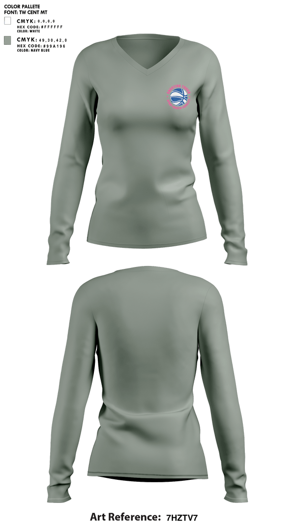 Womens Long Sleeve Vneck Shirt 1, Shooting Touch Boston Basketball, Women's Basketball, Teamtime, Team time, sublimation, custom sports apparel, team uniforms, spirit wear, spiritwear, sports uniforms, custom shirts, team store, custom team store, fundraiser sports, apparel fundraiser
