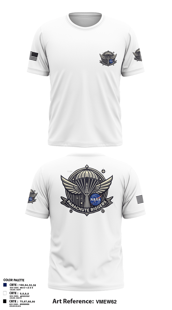 Old School Cotton Feel Shirt, NASA PARACHUTE RIGGERS, , Teamtime, Team time, sublimation, custom sports apparel, team uniforms, spirit wear, spiritwear, sports uniforms, custom shirts, team store, custom team store, fundraiser sports, apparel fundraiser