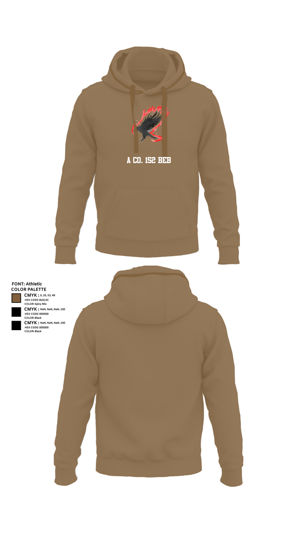 Hoodie, A Co. 152 BEB, Army, Teamtime, Team time, sublimation, custom sports apparel, team uniforms, spirit wear, spiritwear, sports uniforms, custom shirts, team store, custom team store, fundraiser sports, apparel fundraiser
