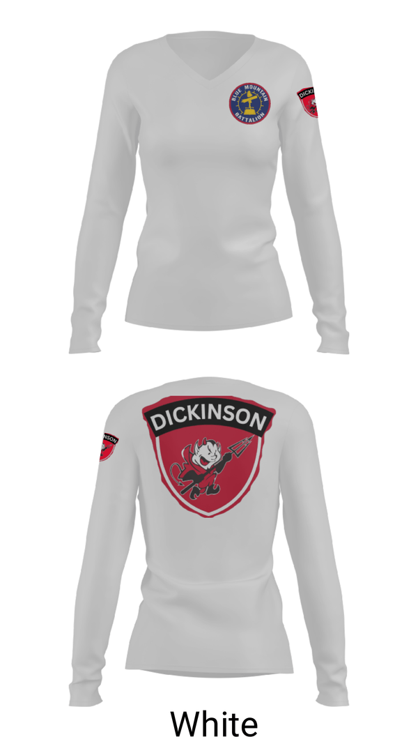 Women's Long Sleeve Vneck Shirt, DICKINSON PLATOON, Army, Teamtime, Team time, sublimation, custom sports apparel, team uniforms, spirit wear, spiritwear, sports uniforms, custom shirts, team store, custom team store, fundraiser sports, apparel fundraiser