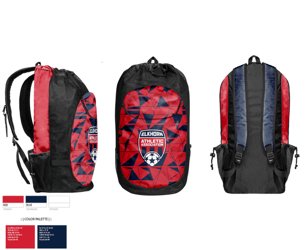 Gear Bag, Elkhorn Athletic Association, Men's Soccer, Teamtime, Team time, sublimation, custom sports apparel, team uniforms, spirit wear, spiritwear, sports uniforms, custom shirts, team store, custom team store, fundraiser sports, apparel fundraiser