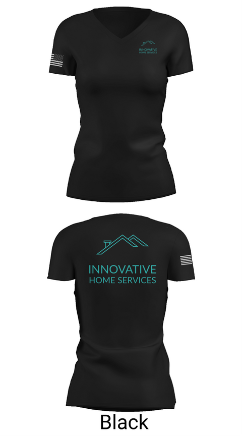 Womens Short Sleeve Vneck Shirt, Innovative Home Services, , Teamtime, Team time, sublimation, custom sports apparel, team uniforms, spirit wear, spiritwear, sports uniforms, custom shirts, team store, custom team store, fundraiser sports, apparel fundraiser