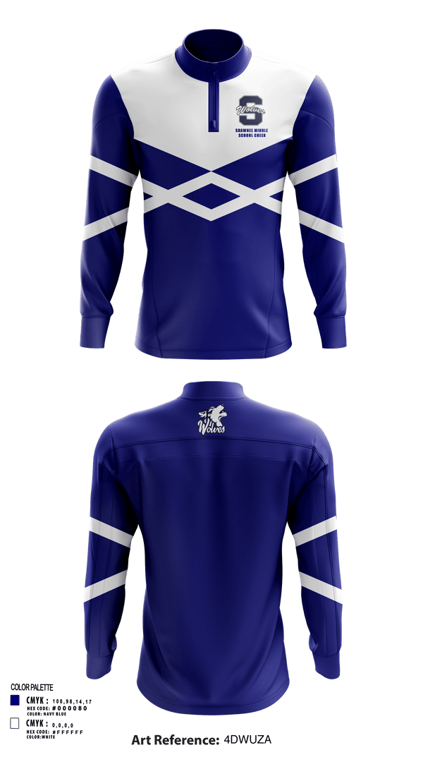 Quarter Zip Jacket, Shawnee Middle School Cheer, Cheer, Teamtime, Team time, sublimation, custom sports apparel, team uniforms, spirit wear, spiritwear, sports uniforms, custom shirts, team store, custom team store, fundraiser sports, apparel fundraiser