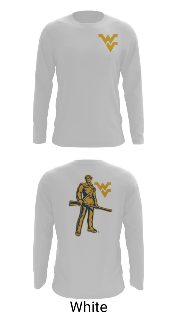 Long Sleeve Performance Shirt, West Virginia University Track, Track & Field, Teamtime, Team time, sublimation, custom sports apparel, team uniforms, spirit wear, spiritwear, sports uniforms, custom shirts, team store, custom team store, fundraiser sports, apparel fundraiser