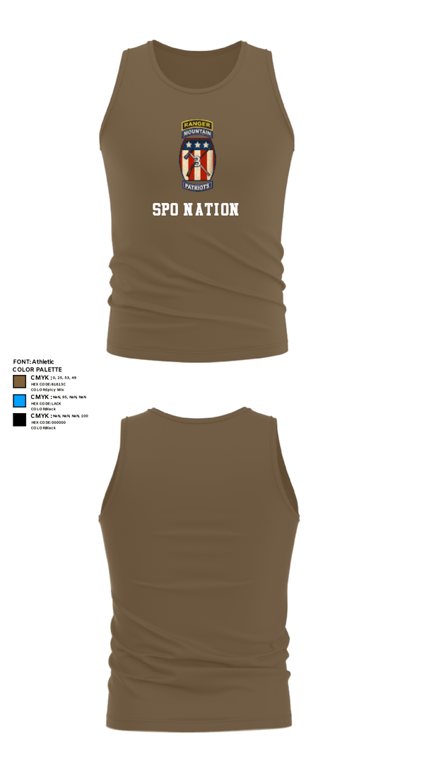 Tank Top, SPO Nation, Army, Teamtime, Team time, sublimation, custom sports apparel, team uniforms, spirit wear, spiritwear, sports uniforms, custom shirts, team store, custom team store, fundraiser sports, apparel fundraiser