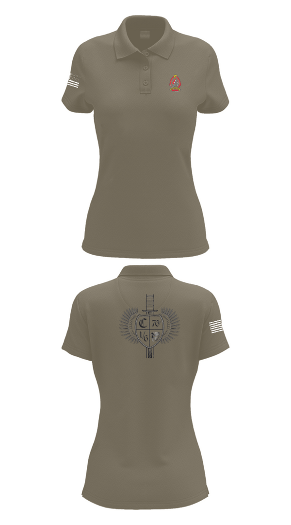 Women's Short Sleeve Performance Polo, 1/6 Charlie company, , Teamtime, Team time, sublimation, custom sports apparel, team uniforms, spirit wear, spiritwear, sports uniforms, custom shirts, team store, custom team store, fundraiser sports, apparel fundraiser
