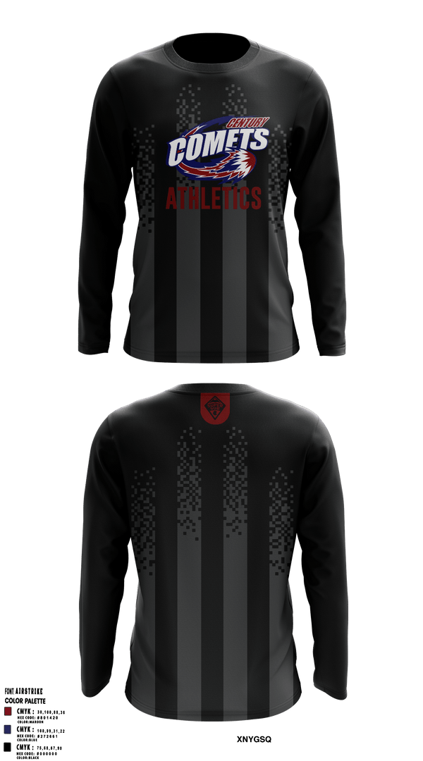 Long Sleeve Performance Shirt, Century Middle School, Spirit Store, Teamtime, Team time, sublimation, custom sports apparel, team uniforms, spirit wear, spiritwear, sports uniforms, custom shirts, team store, custom team store, fundraiser sports, apparel fundraiser