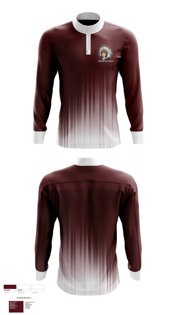 Quarter Zip Jacket, Strafford High School Cross Country, Cross Country, Teamtime, Team time, sublimation, custom sports apparel, team uniforms, spirit wear, spiritwear, sports uniforms, custom shirts, team store, custom team store, fundraiser sports, apparel fundraiser