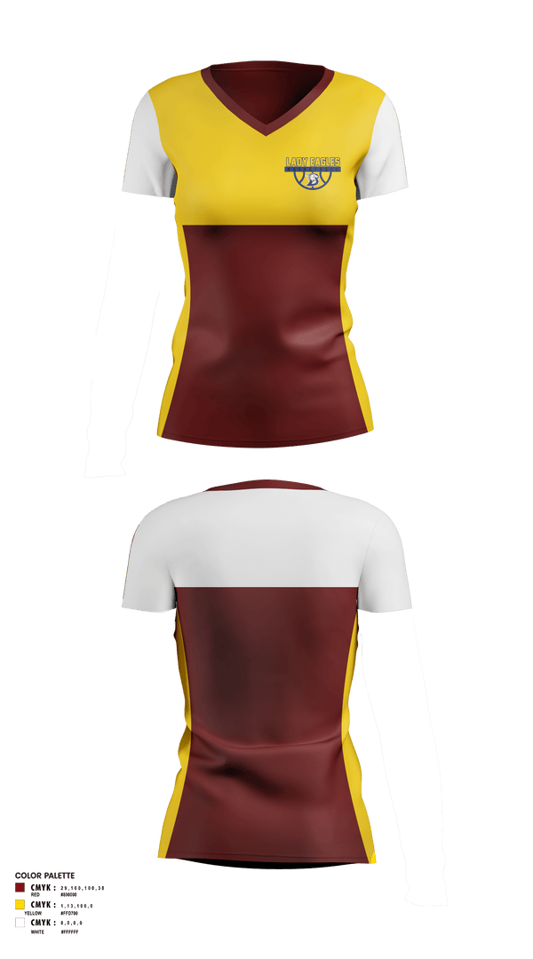 Womens Short Sleeve Vneck Shirt, Ellicottville Central Middle School Basketball, Women's Basketball, Teamtime, Team time, sublimation, custom sports apparel, team uniforms, spirit wear, spiritwear, sports uniforms, custom shirts, team store, custom team store, fundraiser sports, apparel fundraiser