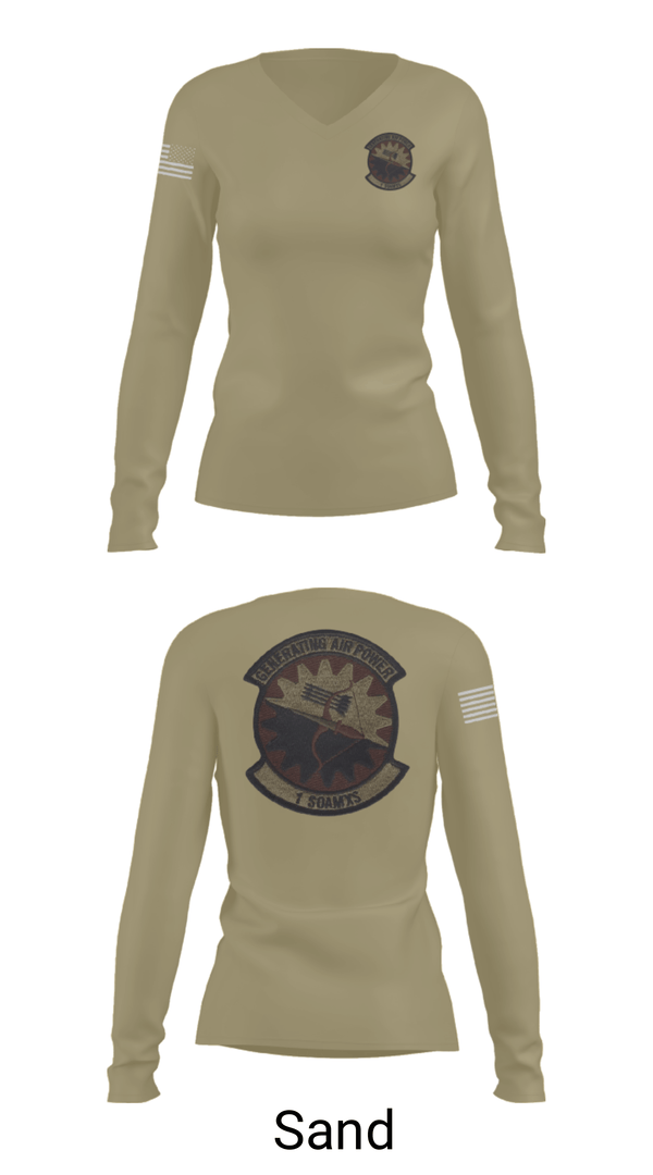 Womens Long Sleeve Vneck Shirt, 1 SOAMXS, Air Force, Teamtime, Team time, sublimation, custom sports apparel, team uniforms, spirit wear, spiritwear, sports uniforms, custom shirts, team store, custom team store, fundraiser sports, apparel fundraiser