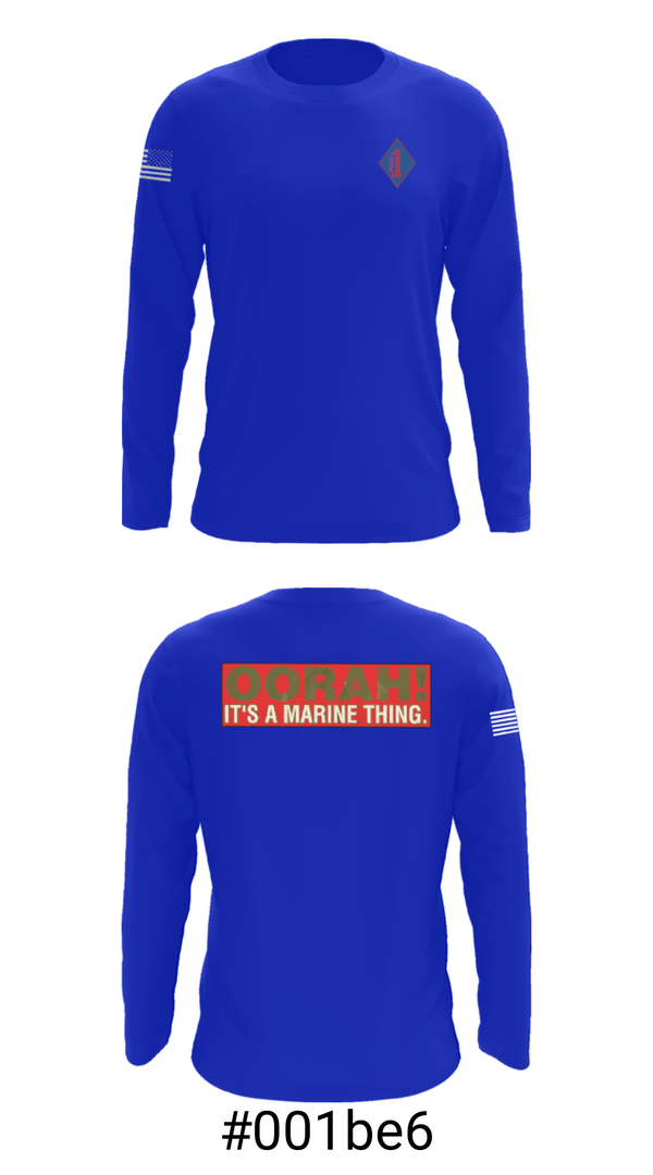 Long Sleeve Performance Shirt, 1st Marine Regiment, Marines, Teamtime, Team time, sublimation, custom sports apparel, team uniforms, spirit wear, spiritwear, sports uniforms, custom shirts, team store, custom team store, fundraiser sports, apparel fundraiser