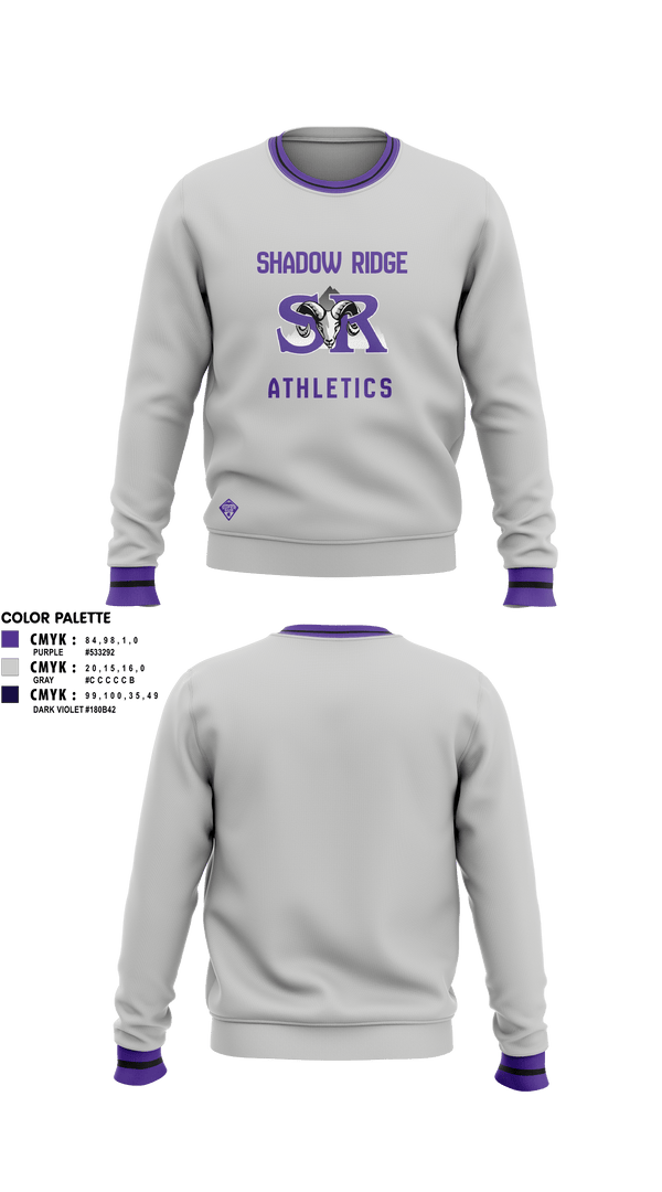 Crew Neck Sweatshirt, Shadow Ridge Middle School, Men's Soccer, Teamtime, Team time, sublimation, custom sports apparel, team uniforms, spirit wear, spiritwear, sports uniforms, custom shirts, team store, custom team store, fundraiser sports, apparel fundraiser