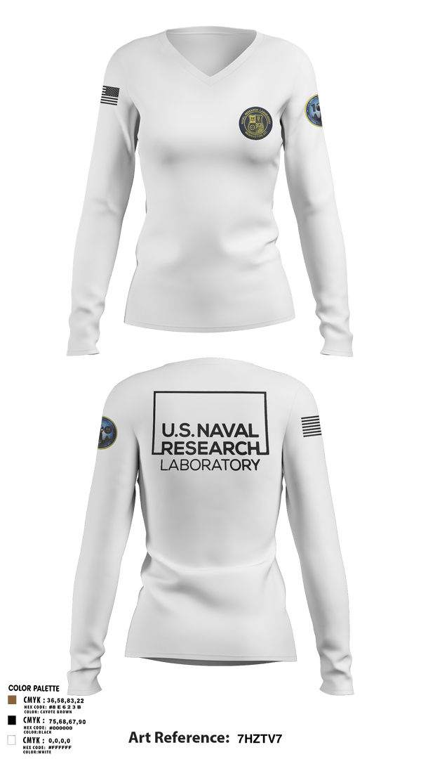 Women's Long Sleeve Vneck Shirt, Naval Research Laboratory, Navy, Teamtime, Team time, sublimation, custom sports apparel, team uniforms, spirit wear, spiritwear, sports uniforms, custom shirts, team store, custom team store, fundraiser sports, apparel fundraiser