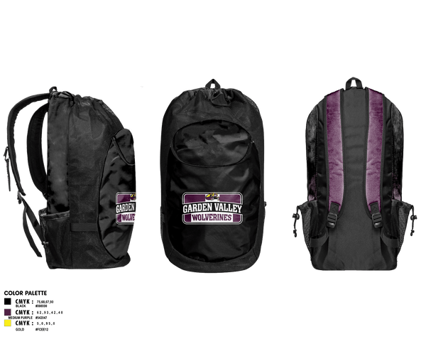 Gear Bag, Garden Valley Wolverines, Spirit Store, Teamtime, Team time, sublimation, custom sports apparel, team uniforms, spirit wear, spiritwear, sports uniforms, custom shirts, team store, custom team store, fundraiser sports, apparel fundraiser