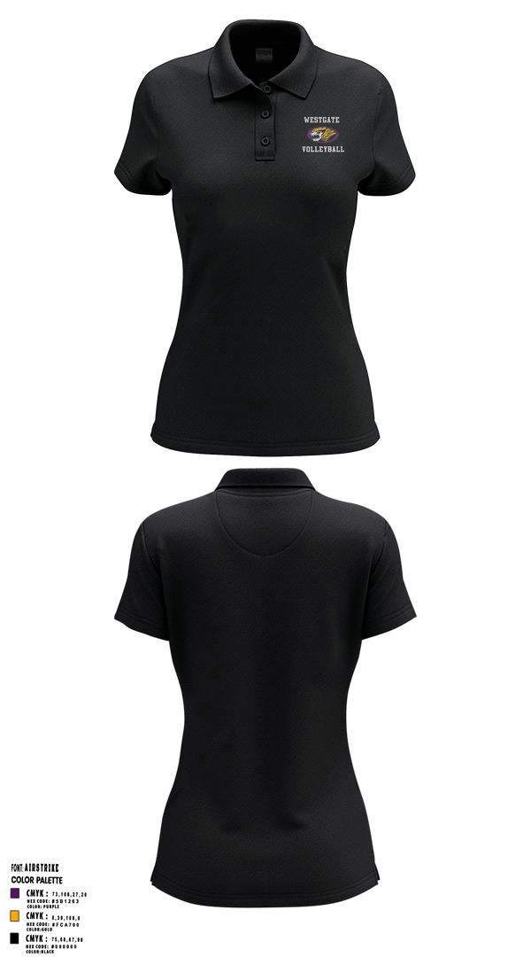 Women's Short Sleeve Performance Polo, Westgate High School Volleyball, Women's Volleyball, Teamtime, Team time, sublimation, custom sports apparel, team uniforms, spirit wear, spiritwear, sports uniforms, custom shirts, team store, custom team store, fundraiser sports, apparel fundraiser