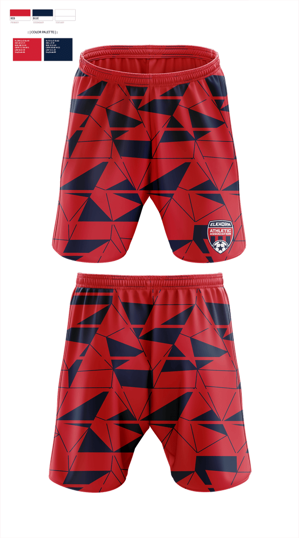 Athletic Shorts With Pockets, Elkhorn Athletic Association, Men's Soccer, Teamtime, Team time, sublimation, custom sports apparel, team uniforms, spirit wear, spiritwear, sports uniforms, custom shirts, team store, custom team store, fundraiser sports, apparel fundraiser