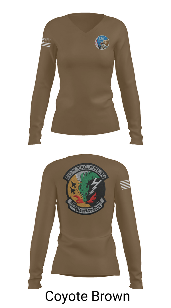 Womens Long Sleeve Vneck Shirt, 512th Dragons, , Teamtime, Team time, sublimation, custom sports apparel, team uniforms, spirit wear, spiritwear, sports uniforms, custom shirts, team store, custom team store, fundraiser sports, apparel fundraiser