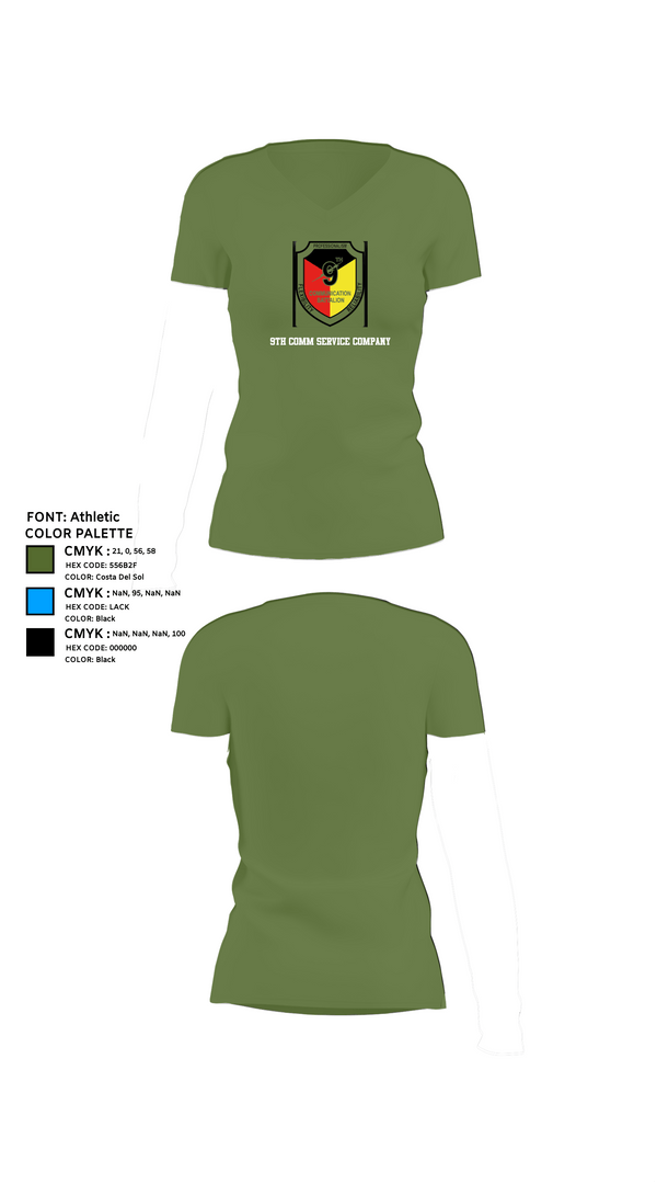 Womens Short Sleeve Vneck Shirt, 9th Comm Service company, Marines, Teamtime, Team time, sublimation, custom sports apparel, team uniforms, spirit wear, spiritwear, sports uniforms, custom shirts, team store, custom team store, fundraiser sports, apparel fundraiser