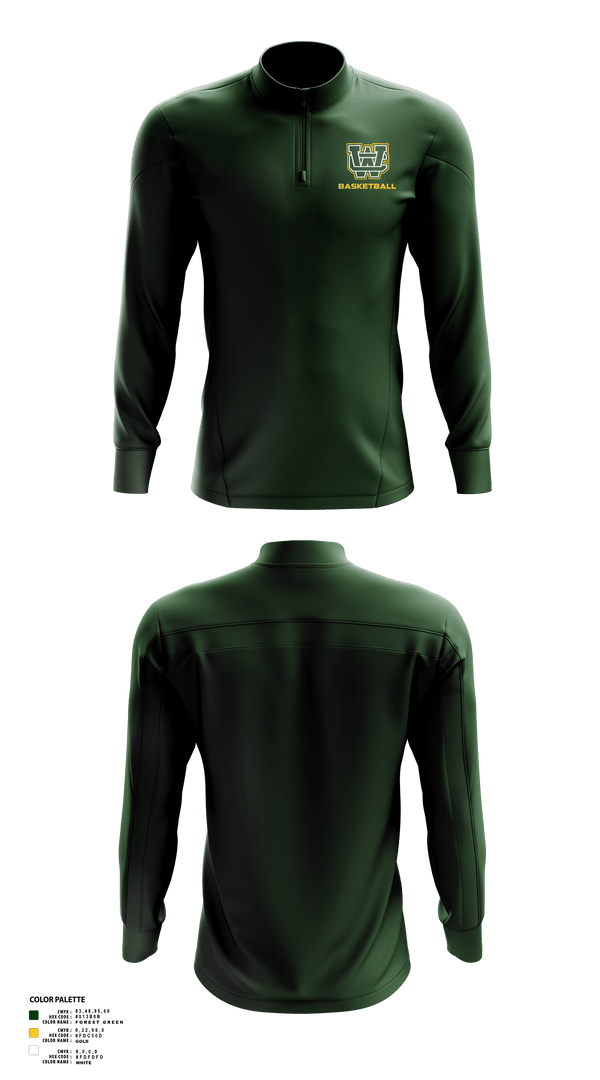Quarter Zip Jacket, Wilkes Central High School Basketball, Men's Basketball, Teamtime, Team time, sublimation, custom sports apparel, team uniforms, spirit wear, spiritwear, sports uniforms, custom shirts, team store, custom team store, fundraiser sports, apparel fundraiser