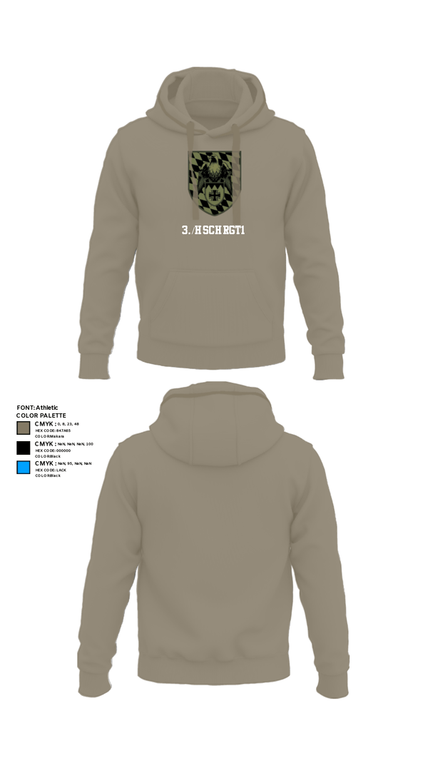 Hoodie, 3./HSchRgt1, Army, Teamtime, Team time, sublimation, custom sports apparel, team uniforms, spirit wear, spiritwear, sports uniforms, custom shirts, team store, custom team store, fundraiser sports, apparel fundraiser