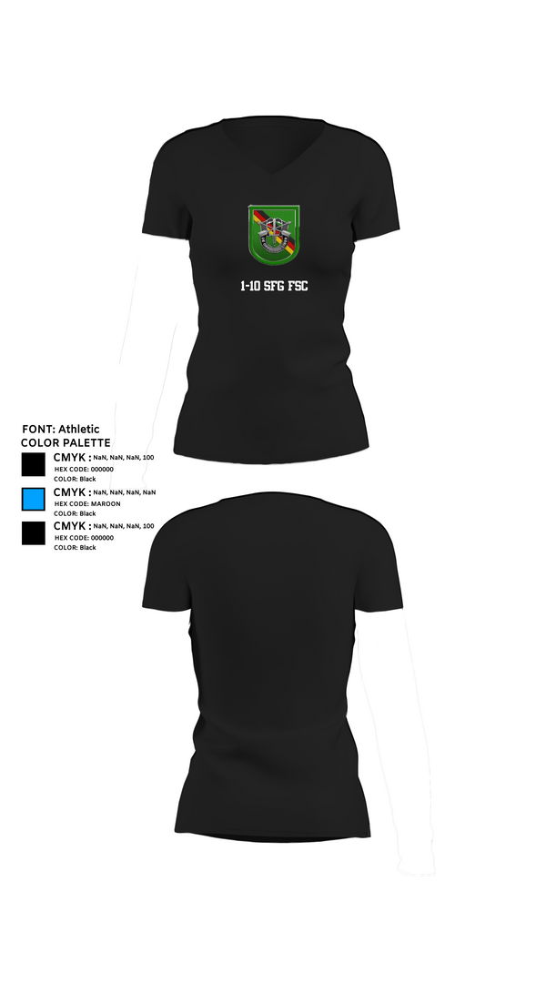 Womens Short Sleeve Vneck Shirt, 1-10 SFG FSC, Army, Teamtime, Team time, sublimation, custom sports apparel, team uniforms, spirit wear, spiritwear, sports uniforms, custom shirts, team store, custom team store, fundraiser sports, apparel fundraiser
