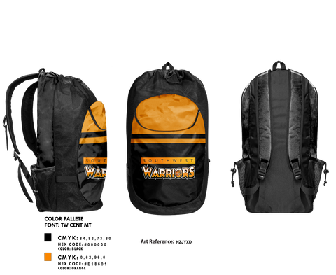 Gear Bag, Southwest Warriors Basketball, Spirit Store, Teamtime, Team time, sublimation, custom sports apparel, team uniforms, spirit wear, spiritwear, sports uniforms, custom shirts, team store, custom team store, fundraiser sports, apparel fundraiser