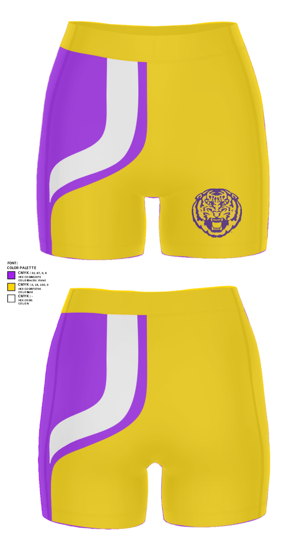 Women's Compression Shorts, Louisiana State University, Spirit Store, Teamtime, Team time, sublimation, custom sports apparel, team uniforms, spirit wear, spiritwear, sports uniforms, custom shirts, team store, custom team store, fundraiser sports, apparel fundraiser
