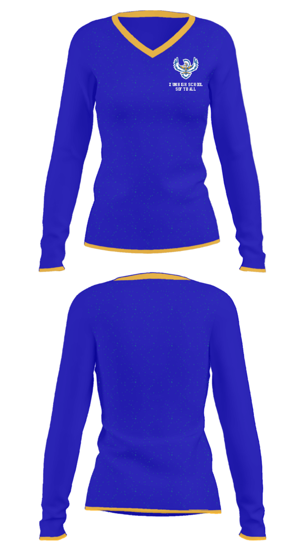 Women's Long Sleeve Vneck Shirt, Zuni High School Softball, Softball, Teamtime, Team time, sublimation, custom sports apparel, team uniforms, spirit wear, spiritwear, sports uniforms, custom shirts, team store, custom team store, fundraiser sports, apparel fundraiser