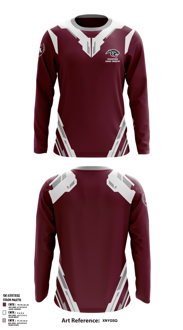 Long Sleeve Performance Shirt, Peachtree Academy High School Cross Country, Cross Country, Teamtime, Team time, sublimation, custom sports apparel, team uniforms, spirit wear, spiritwear, sports uniforms, custom shirts, team store, custom team store, fundraiser sports, apparel fundraiser