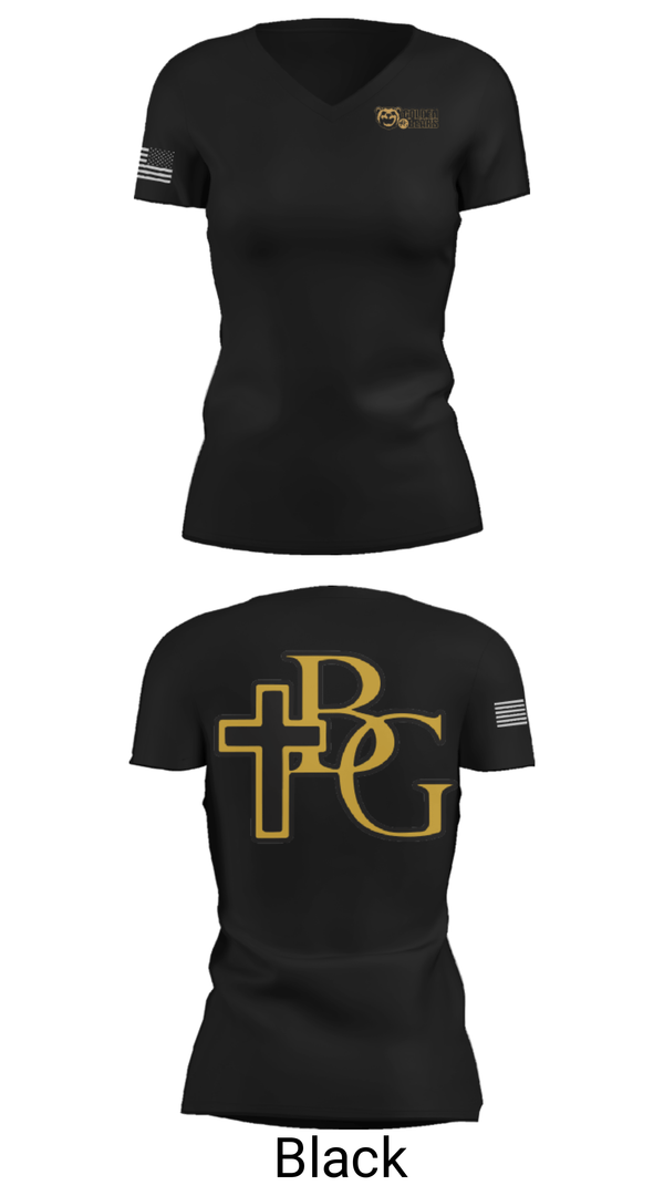 Women's Short Sleeve Vneck Shirt, Bishop Garrigan Catholic Junior High School Track, Track & Field, Teamtime, Team time, sublimation, custom sports apparel, team uniforms, spirit wear, spiritwear, sports uniforms, custom shirts, team store, custom team store, fundraiser sports, apparel fundraiser