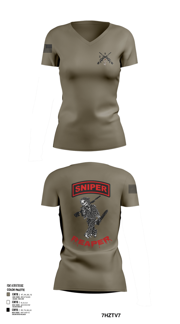 Womens Short Sleeve Vneck Shirt, Reaper SectionReaper Section (color), Army, Teamtime, Team time, sublimation, custom sports apparel, team uniforms, spirit wear, spiritwear, sports uniforms, custom shirts, team store, custom team store, fundraiser sports, apparel fundraiser