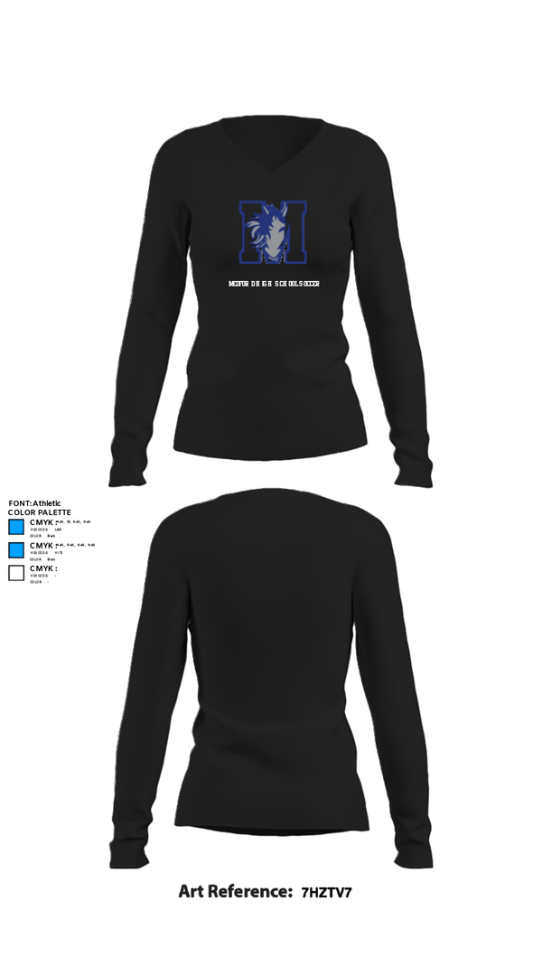 Womens Long Sleeve Vneck Shirt, Medford High School Soccer, Men's Soccer, Teamtime, Team time, sublimation, custom sports apparel, team uniforms, spirit wear, spiritwear, sports uniforms, custom shirts, team store, custom team store, fundraiser sports, apparel fundraiser