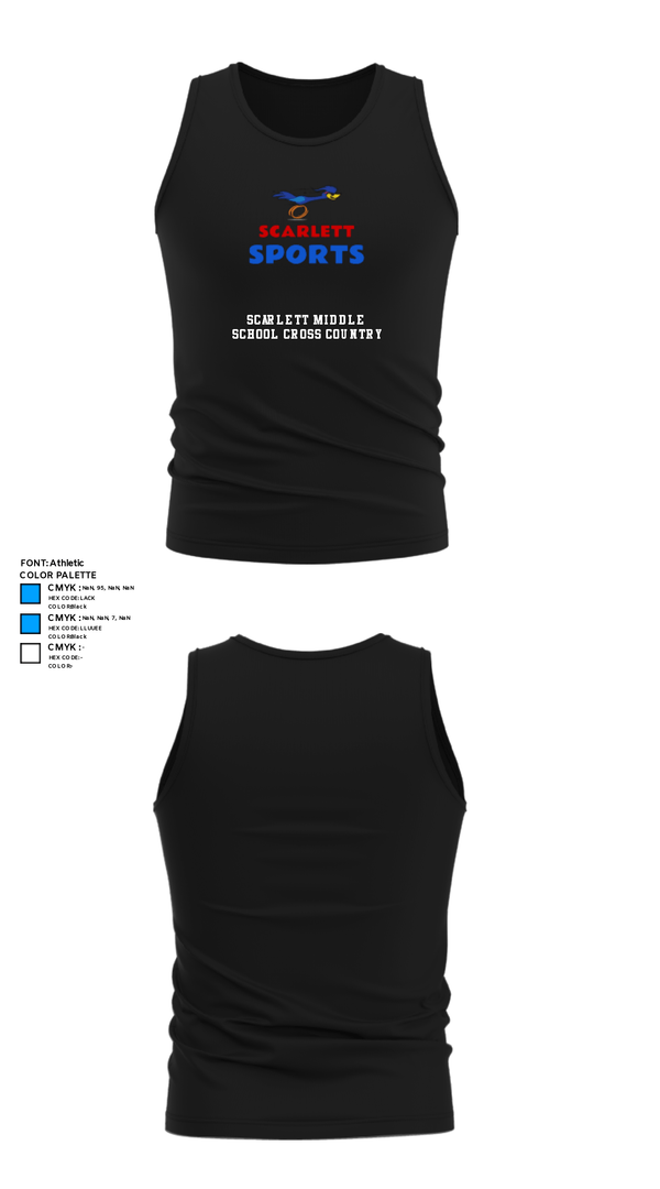 Tank Top, Scarlett Middle School Cross Country, Cross Country, Teamtime, Team time, sublimation, custom sports apparel, team uniforms, spirit wear, spiritwear, sports uniforms, custom shirts, team store, custom team store, fundraiser sports, apparel fundraiser