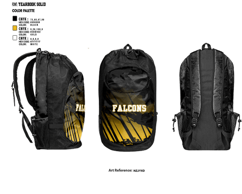 Gear Bag, Falcons, Women's Basketball, Teamtime, Team time, sublimation, custom sports apparel, team uniforms, spirit wear, spiritwear, sports uniforms, custom shirts, team store, custom team store, fundraiser sports, apparel fundraiser