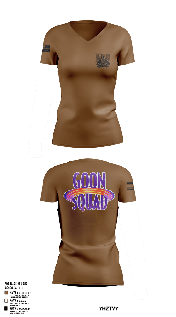 Womens Short Sleeve Vneck Shirt, GOON SQUAD, Army, Teamtime, Team time, sublimation, custom sports apparel, team uniforms, spirit wear, spiritwear, sports uniforms, custom shirts, team store, custom team store, fundraiser sports, apparel fundraiser