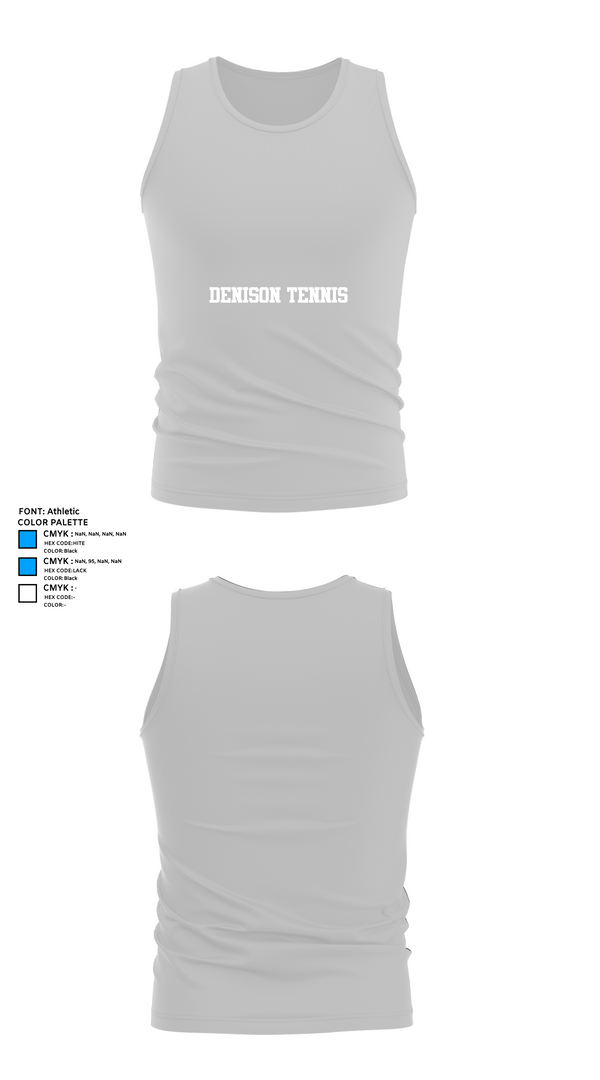 Tank Top, Denison Tennis, Tennis, Teamtime, Team time, sublimation, custom sports apparel, team uniforms, spirit wear, spiritwear, sports uniforms, custom shirts, team store, custom team store, fundraiser sports, apparel fundraiser